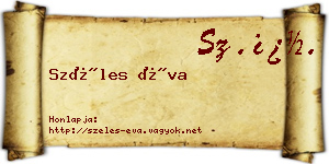 Széles Éva névjegykártya