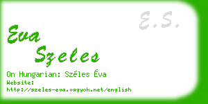 eva szeles business card